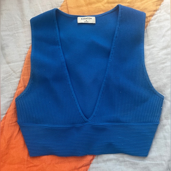 Babaton Sculpt Knit Deep V Tank Top - Picture 1 of 1